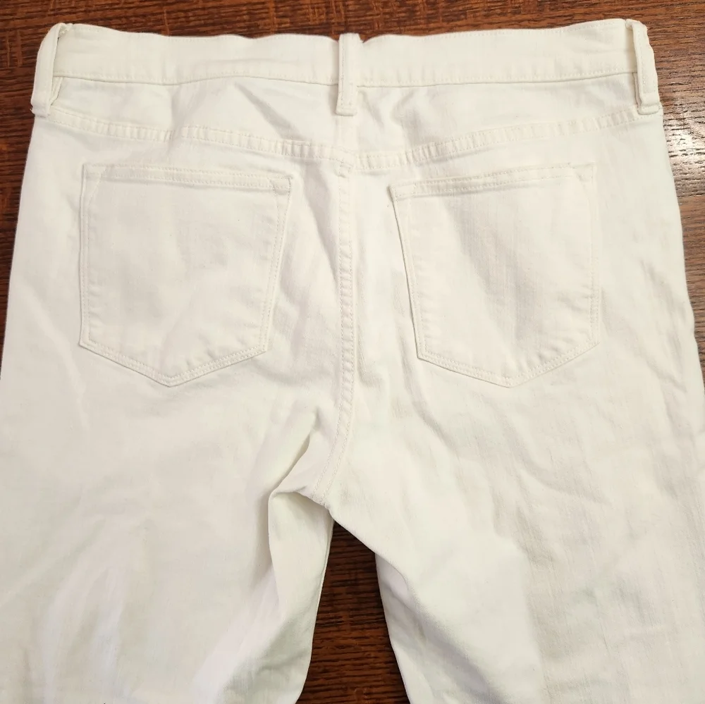 J. Crew Womens White Stretch Full-length Jeans Size 31 x 30 NWT 90% cotton